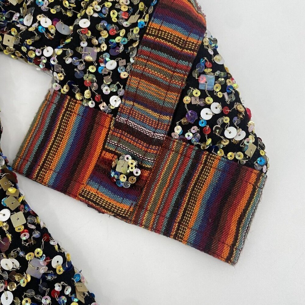 Berek Size Small Multi Color Sequin Snap Front Bo… - image 4